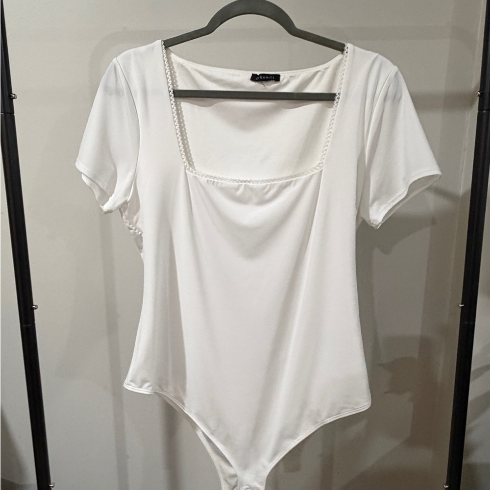 Dynamite Ivory Short Sleeve Bodysuit